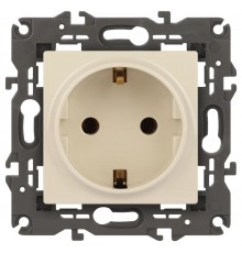 14-2101-02 Розетка с заземлением, 16A-250В, IP20, Эра Elegance, сл.кость  Б0034265  ЭРА