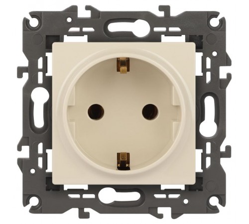 14-2101-02 Розетка с заземлением, 16A-250В, IP20, Эра Elegance, сл.кость  Б0034265  ЭРА