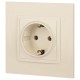 14-2101-02 Розетка с заземлением, 16A-250В, IP20, Эра Elegance, сл.кость  Б0034265  ЭРА