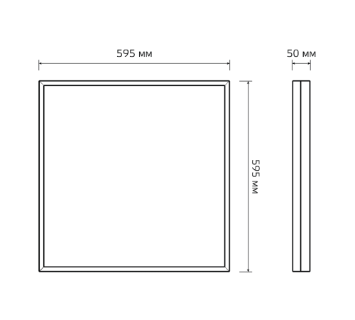 Светильник светодиодный потолочный   MiR 50W CRI90 6000lm 4000K IP40 595*595*50мм опал LED 1/1  G1-A0-00070-01G02-4005040  Gauss