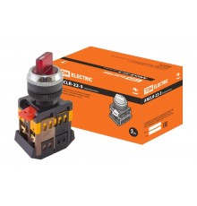Переключатель АNСLR-22-3 на 3 фикс.полож.красный неон/230В I-O 1з+1р   SQ0703-0004  TDM