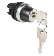 Переключатель с ключом № 455 - Osmoz - для комплектации - без подсветки - IP 66 - 3 положения с фиксацией и Ключ - 90°  023963  Legrand