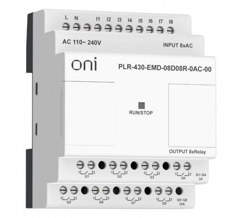 ПЛК 430 Модуль IO 8 DI 8 RO 220В AC  PLR-430-EMD-08D08R-0AC-00  ONI