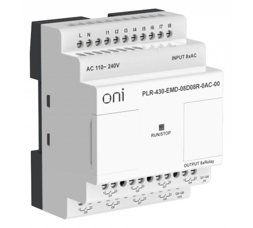 ПЛК 430 Модуль IO 8 DI 8 RO 220В AC  PLR-430-EMD-08D08R-0AC-00  ONI