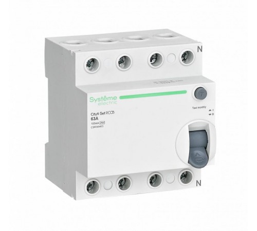 Выключатель дифференциального тока (УЗО) 4P 63А 100мА Тип-AC City9  C9R56463  SE