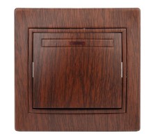 1-102-10 Intro Выключатель с подсветкой, 10А-250В, IP20, СУ, Plano, венге  Б0030036  Intro
