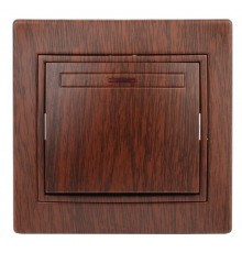 1-102-10 Intro Выключатель с подсветкой, 10А-250В, IP20, СУ, Plano, венге  Б0030036  Intro
