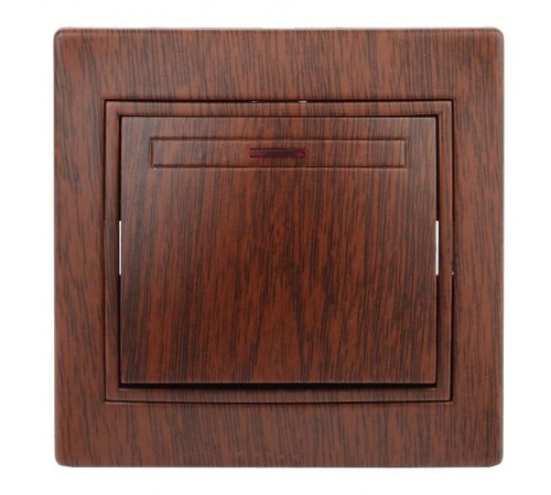 1-102-10 Intro Выключатель с подсветкой, 10А-250В, IP20, СУ, Plano, венге  Б0030036  Intro