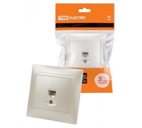 Розетка компьютерная RJ45  перламутр "Лама"  SQ1815-0816  TDM