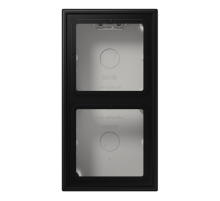 Коробка накладного монтажа 2 поста, с негорючим основанием и встроенной рамкой; дюропласт; черный матовый  LS582ASWM  Jung