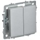 BRITE Выключатель 2-клавишный перекрестный 10А ВС10-2-3-БрА алюминий  BR-V23-0-10-K47  IEK