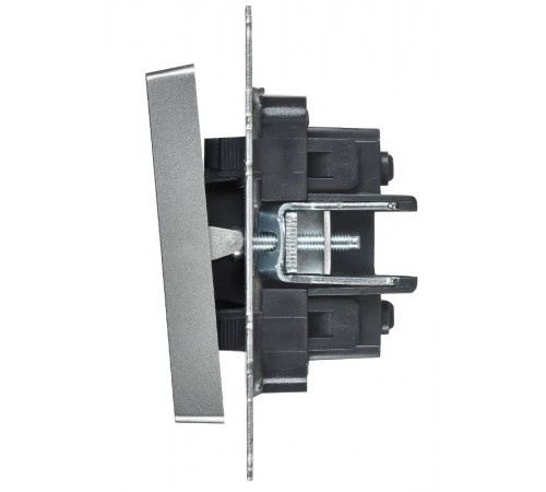 BRITE Выключатель 2-клавишный перекрестный 10А ВС10-2-3-БрА алюминий  BR-V23-0-10-K47  IEK