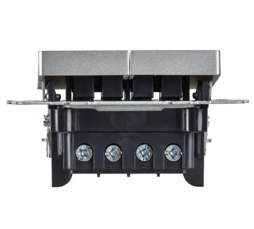 BRITE Выключатель 2-клавишный перекрестный 10А ВС10-2-3-БрА алюминий  BR-V23-0-10-K47  IEK