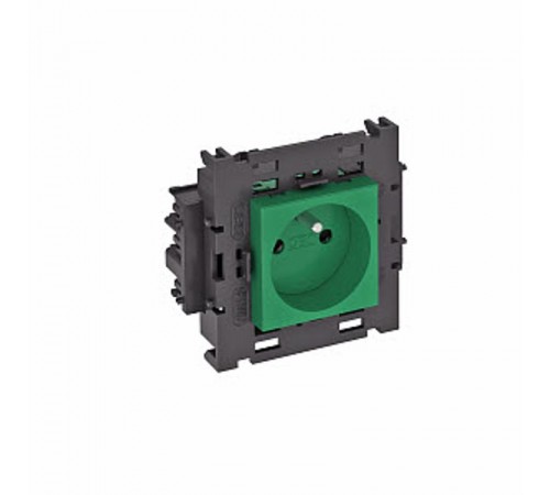 Розетка одинарная 0° Modul45connect франц. стандарт, 250 В, 16A (зеленый) (STD-F0C8 MZGN1)  6120606  OBO Bettermann