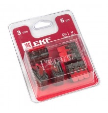 Клемма СМК 221-413 3 отверстия 0.2-4.0 мм2 блистер (5шт.) PROxima  plc-smk-221-413b  EKF