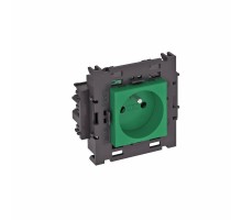 Розетка одинарная 0° Modul45connect франц. стандарт, 250 В, 16A (зеленый) (STD-F0C8 MZGN1)  6120606  OBO Bettermann