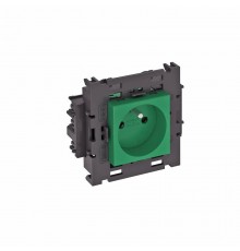 Розетка одинарная 0° Modul45connect франц. стандарт, 250 В, 16A (зеленый) (STD-F0C8 MZGN1)  6120606  OBO Bettermann