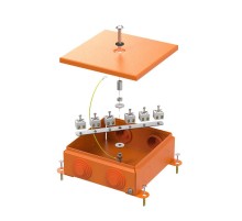 Коробка металлическая огнестойкая 70-0380-FR2.5-12 E15-E120 RAL2004 150x150x60 (6 шт/кор)  70-0380-2004-FR2.5-12  Промрукав