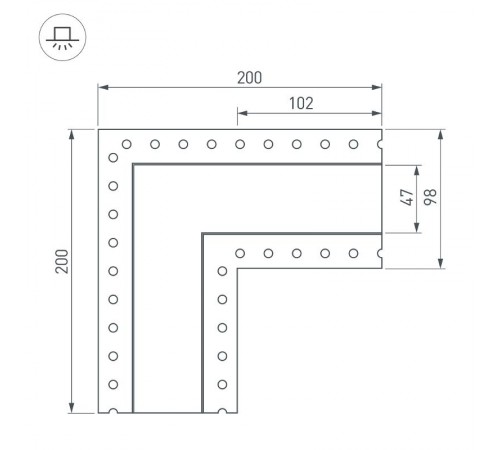 Угол SL-LINIA45-FANTOM (arlight, Металл)  030106  Arlight