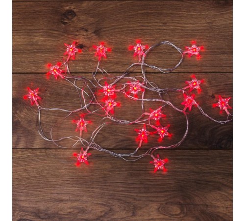 Гирлянда светодиодная "Звездочки" 20 LED КРАСНЫЕ 2,8 метра  303-034  NEON-NIGHT