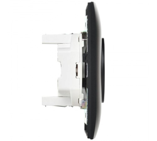 SKANDY Розетка 2-местная без заземления с защитными шторками 10А в сборе SK-R09Bl черный  SK-R23-10-K02-F  IEK