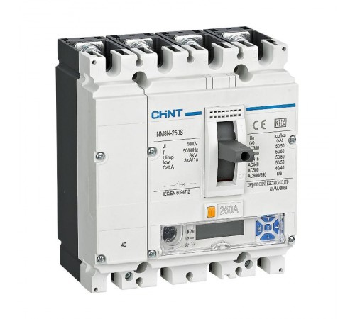 Выключатель автоматический NM8N-250C EM 4P 32А 36кА с электр. расцепителем, LCD (R)  271376  CHINT