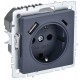 BRITE Розетка с заземлением со шторками 16А с USB A+C 18Вт РЮш11-1-БрМ маренго  BR-R14-16-U22-018-K35  IEK