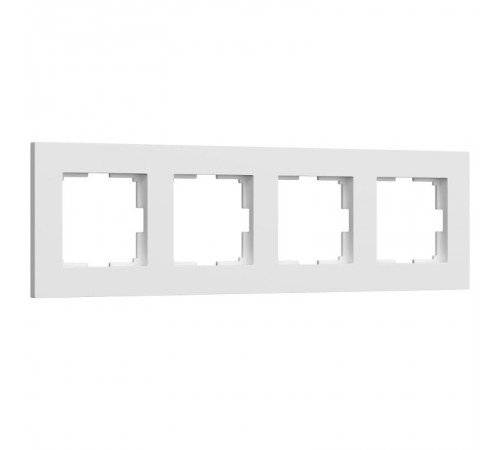 W0042961/ Электроустановочные изделия - Рамка на 4 поста Slab (белый матовый)  a062797  Werkel