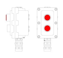 Взрывонепроницаемый пост управления из алюминия LCSD-02-B-MB-L1R(220)x1-P1R(11)x1-PBMB-KA2MHK  LCSD21000065  DKC