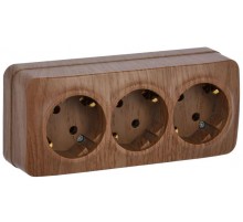 РС23-3-ХД Розет. 3-ая с з/к о/у 16А GLORY дуб  ERH31-K24-16  IEK