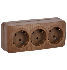 РС23-3-ХД Розет. 3-ая с з/к о/у 16А GLORY дуб  ERH31-K24-16  IEK
