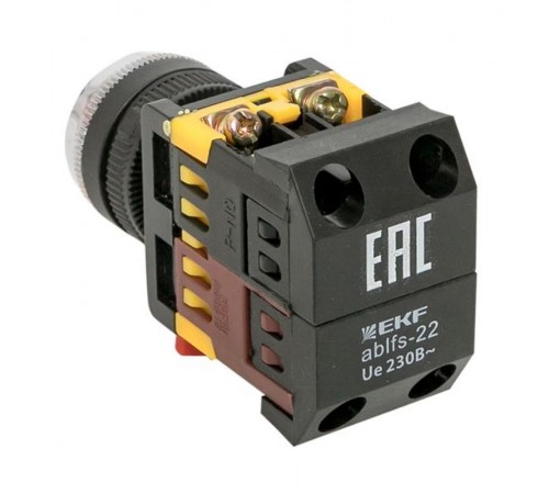Кнопка ABLFS-22 с подсветкой красный NO+NC 230В EKF PROxima  ablfs-22-r  EKF