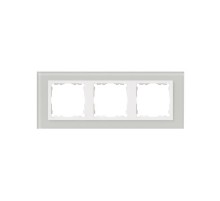 Simon 82 Рамка декоративная, 3 поста, S82 Nature, Стекло, натуральный-белый  82637-60  Simon