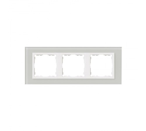 Simon 82 Рамка декоративная, 3 поста, S82 Nature, Стекло, натуральный-белый  82637-60  Simon