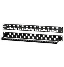 PPBL3-19-24S-RM Модульная патч-панель 19", 24 порта, Flat Type, 1U, для модулей Keystone Jack,  (без модулей)  34542  Hyperline