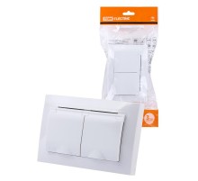 Розетка двойная 2П+З с защ. шт. и крышкой 16А 250В IP44 белая "Таймыр"  SQ1814-0076  TDM