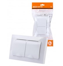 Розетка двойная 2П+З с защ. шт. и крышкой 16А 250В IP44 белая "Таймыр"  SQ1814-0076  TDM