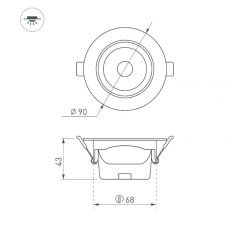 Светильник LTD-POLAR-TURN-R90-7W Day4000 (WH, 36 deg, 230V) (Arlight, IP20 Пластик, 3 года)  032860  Arlight