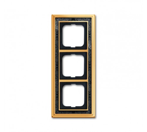 Рамка 3-постовая, серия Династия, Латунь полированная, черная роспись  1754-0-4577   2CKA001754A4577  ABB