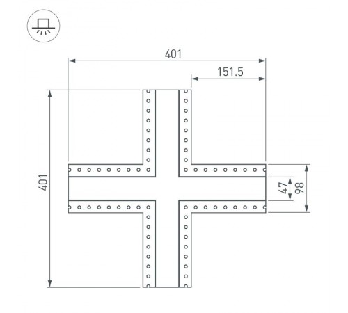 Крестовина SL-LINIA45-FANTOM (arlight, Металл)  030109  Arlight