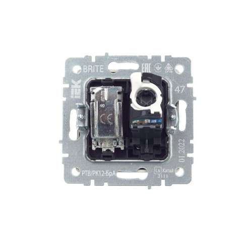 BRITE Розетка двойная TV+RJ45 кат.5E РТВ/РК12-БрА алюминий  BR-AK20-1-K47  IEK