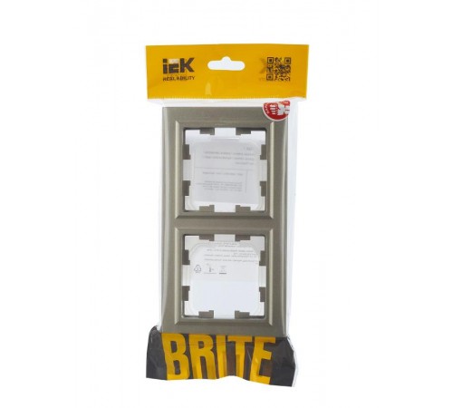 BRITE Рамка 2-ая IP44 РУ-2-БрШ-44 шампань  BR-M22-44-K37  IEK