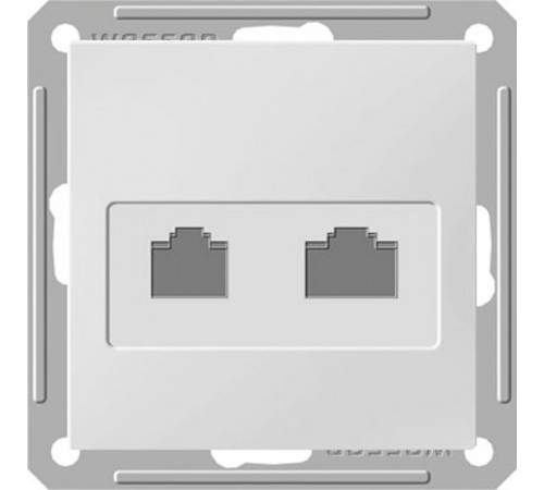 W59 Матовый хром Розетка 2-ая ТЛФ + компьютерная 5е (RJ11+RJ45)  RSI-251TK5E-5-86  SE