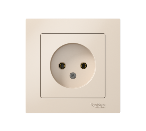 AtlasDesign Бежевый Розетка без заземления, 16А, (в сборе с рамкой)  ATN000240  SE