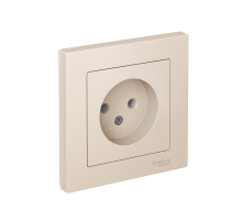 AtlasDesign Бежевый Розетка без заземления, 16А, (в сборе с рамкой)  ATN000240  SE