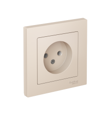 AtlasDesign Бежевый Розетка без заземления, 16А, (в сборе с рамкой)  ATN000240  SE