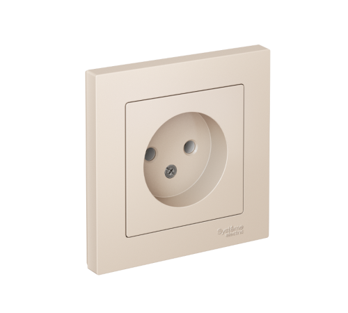 AtlasDesign Бежевый Розетка без заземления, 16А, (в сборе с рамкой)  ATN000240  SE