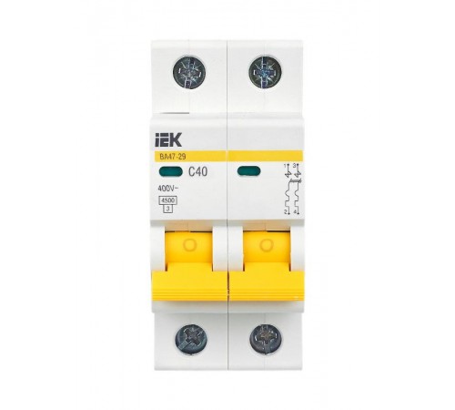 Выключатель автоматический двухполюсный ВА47-29 40А C 4,5кА KARAT  MVA20-2-040-C  IEK