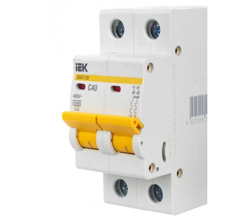 Выключатель автоматический двухполюсный ВА47-29 40А C 4,5кА KARAT  MVA20-2-040-C  IEK
