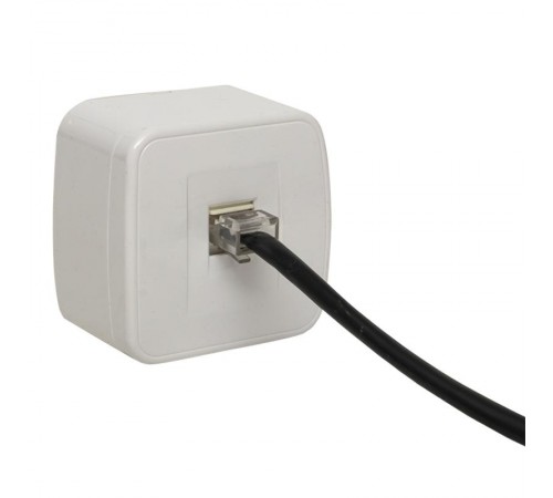 Минск Розетка RJ-45 1-местная, ОП  1А, 120В, белая EKF Basic  EGK01-035-10  EKF